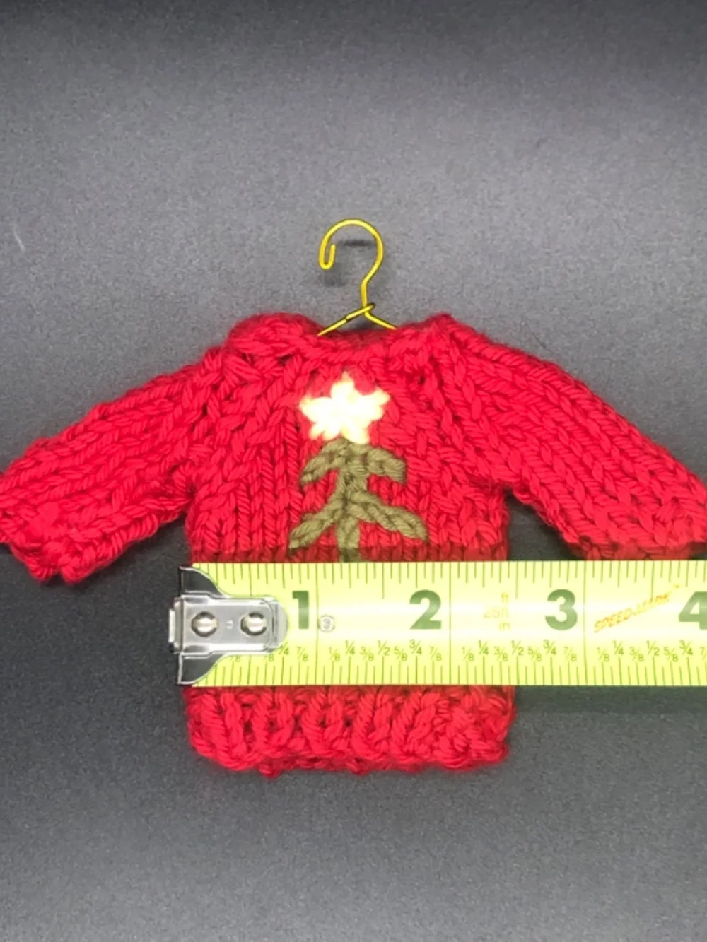 Christmas Holiday Crochet Mini Chunky Sweater Ornament, Tiny Gift Tag